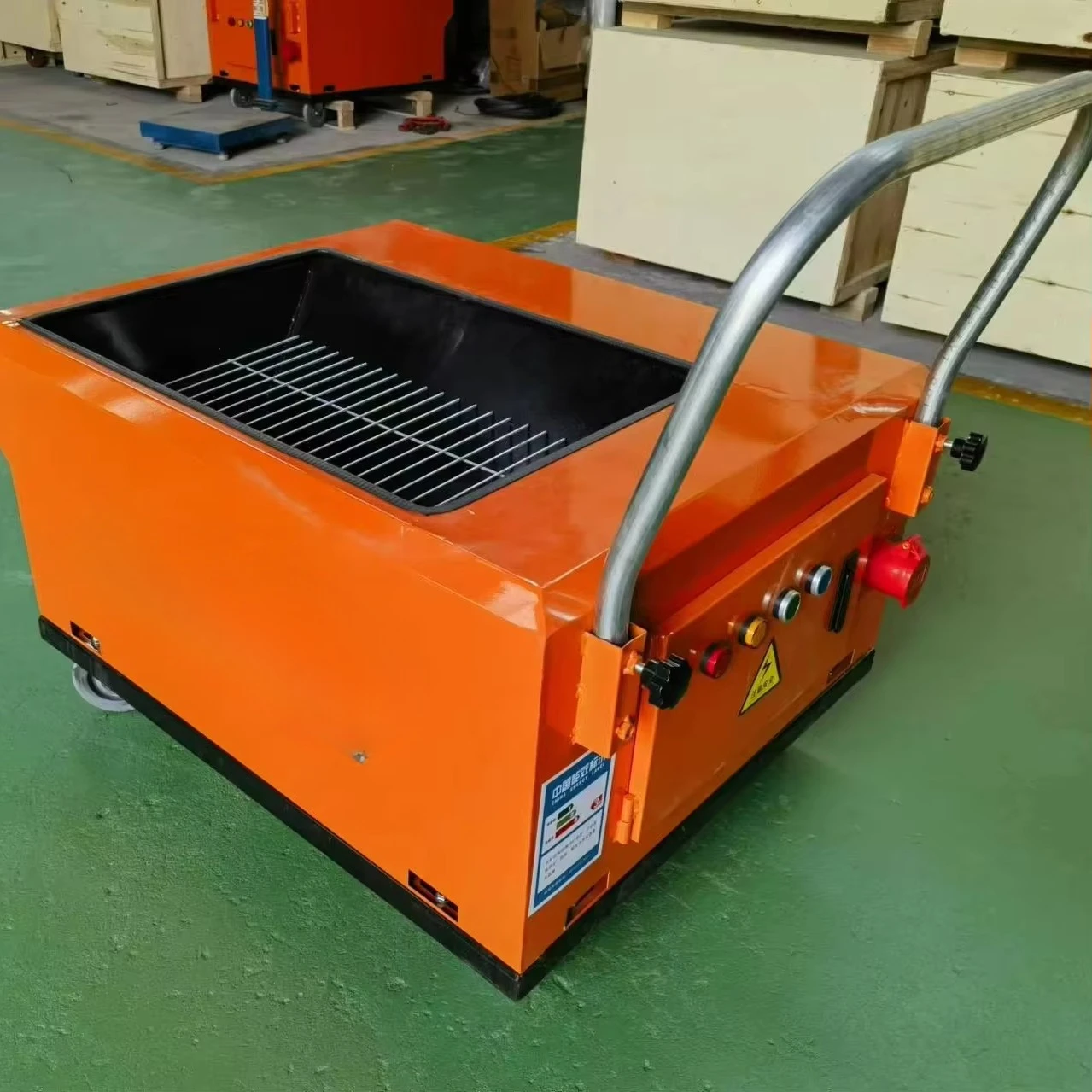 Small Secondary Structure Feeder Concrete Mixer Cement Mortar Powerful Delivery Pump at Construction Site