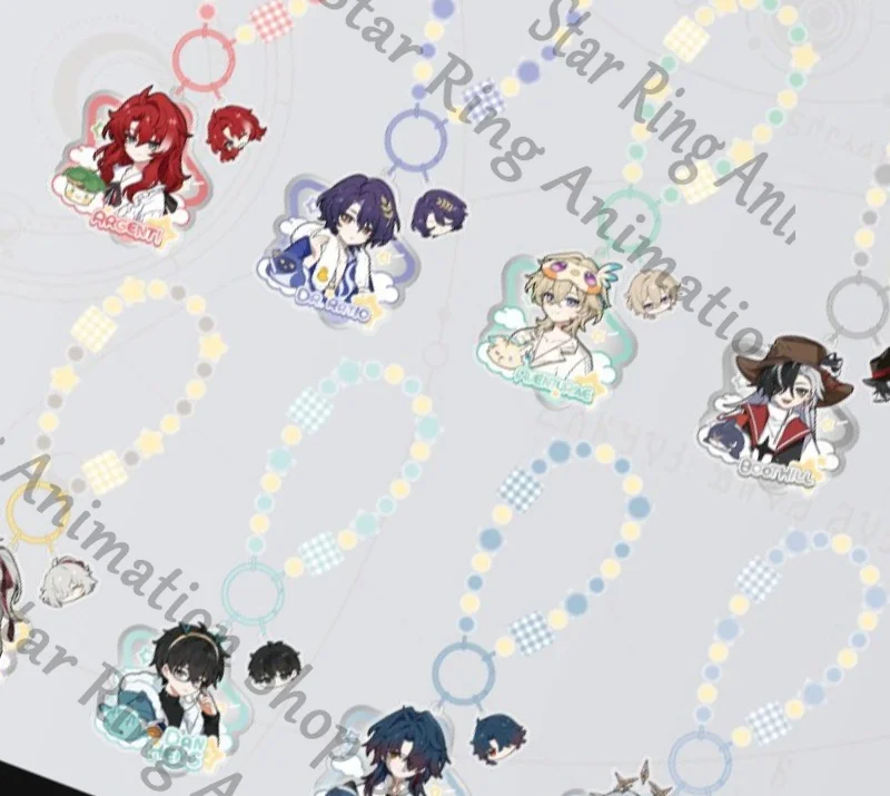 Official Honkai Star Rail Anime Cosplay Cartoon Acryilc Pendant Keychain Chibi Dr Ratio Sunday Boothill Aventurine Argenti Gift