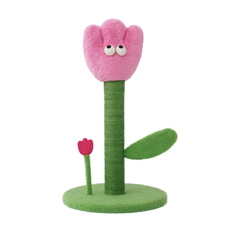 

Tulip Cat Scratching Post Sisal Rope Durable Non Shedding Vertical Scratcher Cat Toy Cat Supplies Cute Flower Design Indoor Cats