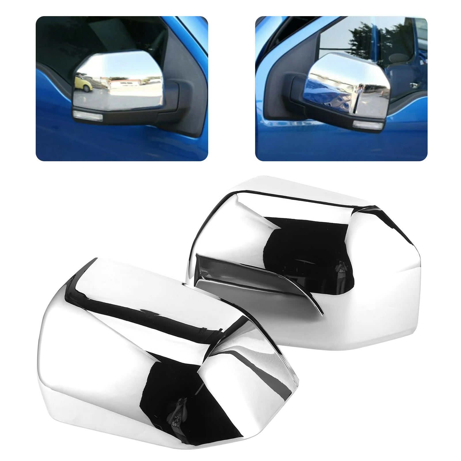 

Car Mirror Cover Protective Mirror Cap Plated Abs Mirror Trim For Ford F150 2015-2020 Exterior Accessory