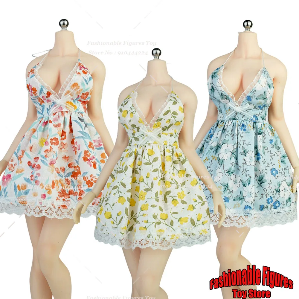 

‌ICE TOYS ic1015 1/6 Women Soldier Dress Sexy Floral Print Backless Strap Lace Puff Skirt Fit 12Inch Action Figure Model