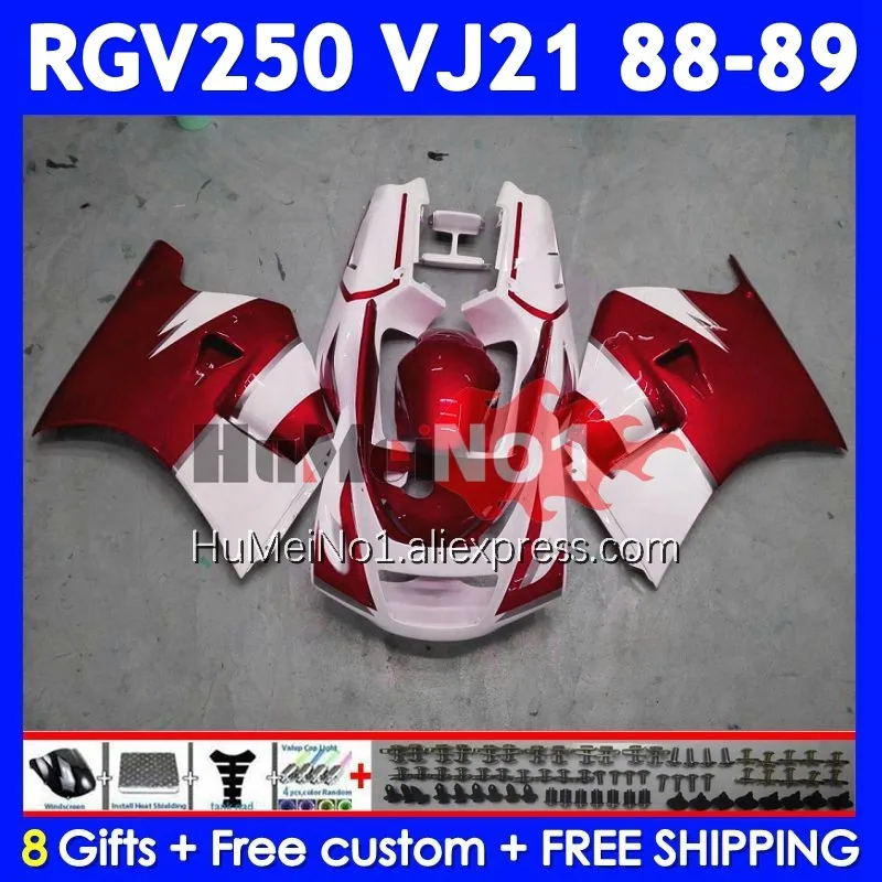 Body Kit For SUZUKI SAPC Pearl red VJ21 RGV250 RGVT250 VJ 21 88-89 108No.145 RGV-250 RGV 250 RGVT-250 88 89 1988 1989 Fairing