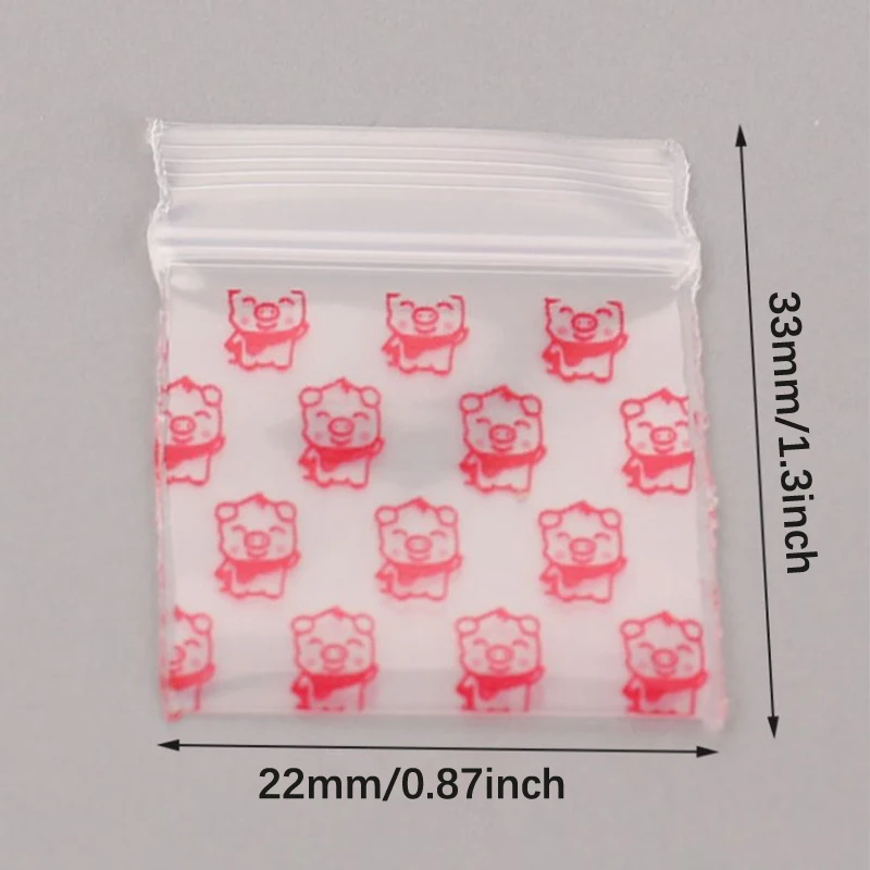 New Arrival 100Pcs 22MM*33MM Mini Zip lock Bags Zipper Bag Ziplock Bag Plastic Packaging Bags Ziplock Pill Packaging Pouches
