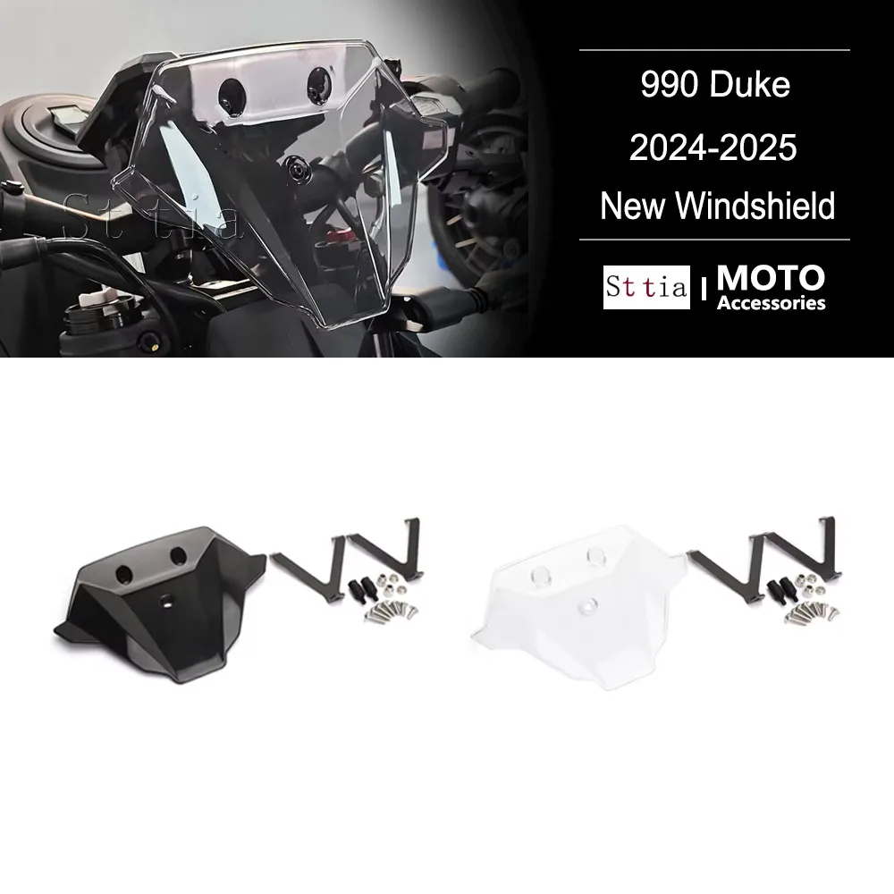 

New Motorcycle Accessories Sport Windshield WindScreen Visor Viser Kit For 990 Duke 990Duke DUKE 990 2024 2025
