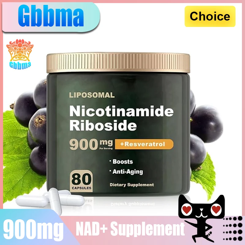 Supplément NAD + pour la protection des nerfs et des vaisseaux sanguins, retarde le vieillissement, liposome, nicotinamide, riboside, 900mg, resvératrol