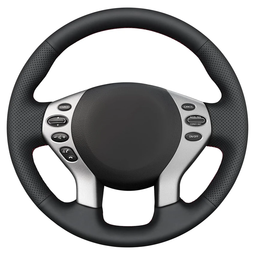 Black Faux Leather Car Steering Wheel Cover for Nissan Altima 2007-2012