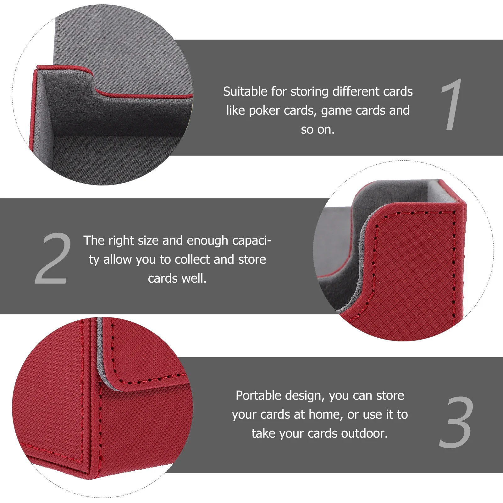 Caixa de mesa para cartões de pôquer, organizador de armazenamento, coleção de jogos, portátil, resistente a arranhões, material pu