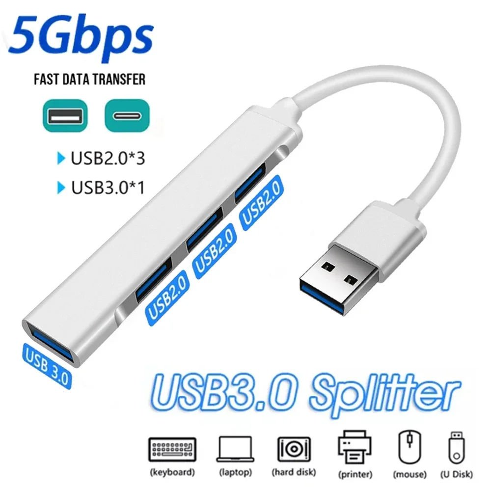 

4 in 1 USB C Type C HUB To USB3.0 Type-C 3xUSB High Speed Splitter 4 Port Docking Station Charging Adapter For Macbook PC