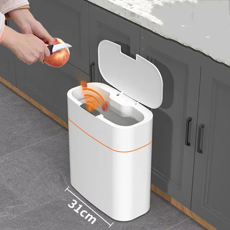 13/16L Intelligent Trash Can Smart Sensor Dustbin Electric Automatic Rubbish Can USB Waterproof Garbage Waste Bin Home Induction