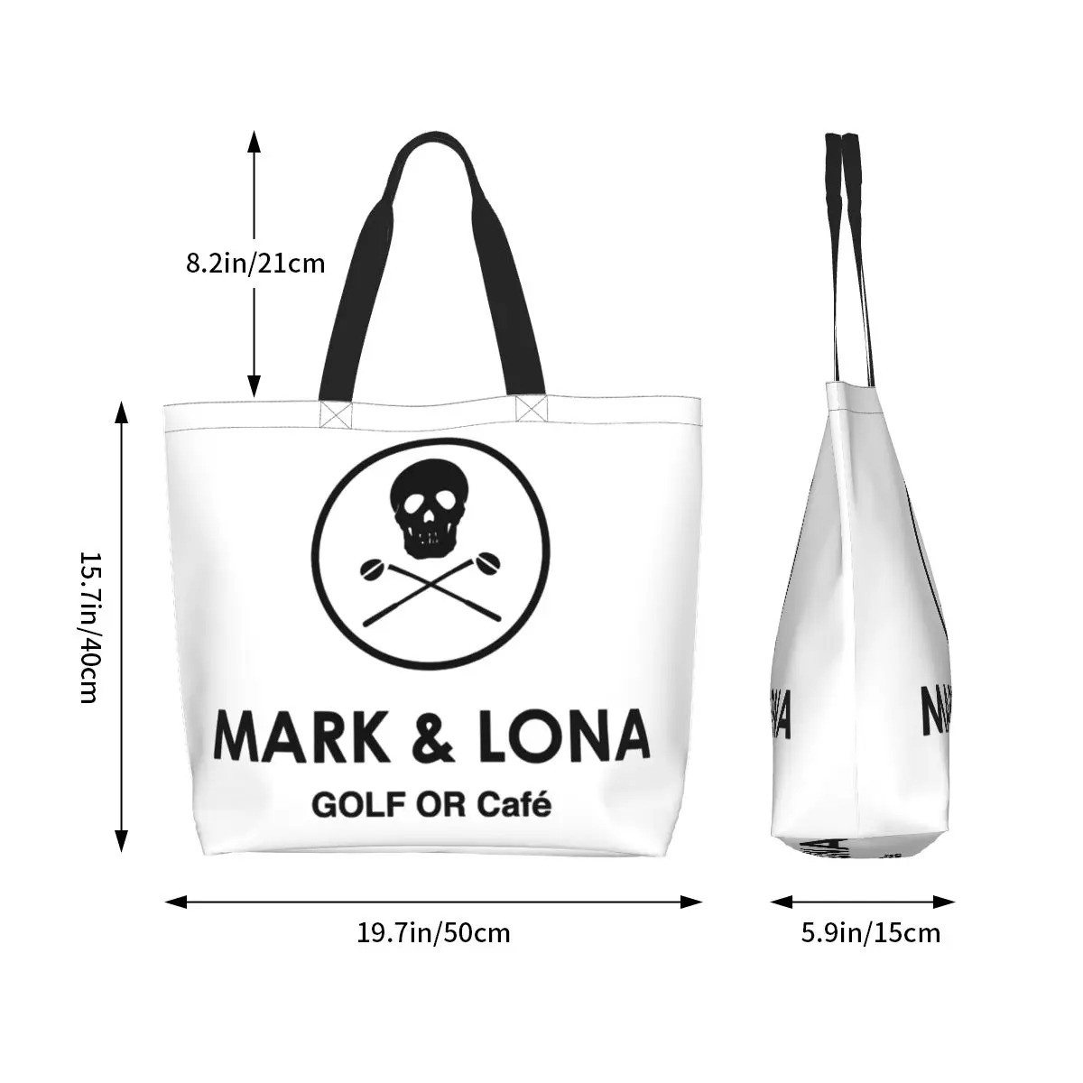 Marks Golf Lona Tote Shopping Bag Large Capacity Reusable Accessories For Woman Casual Handbag