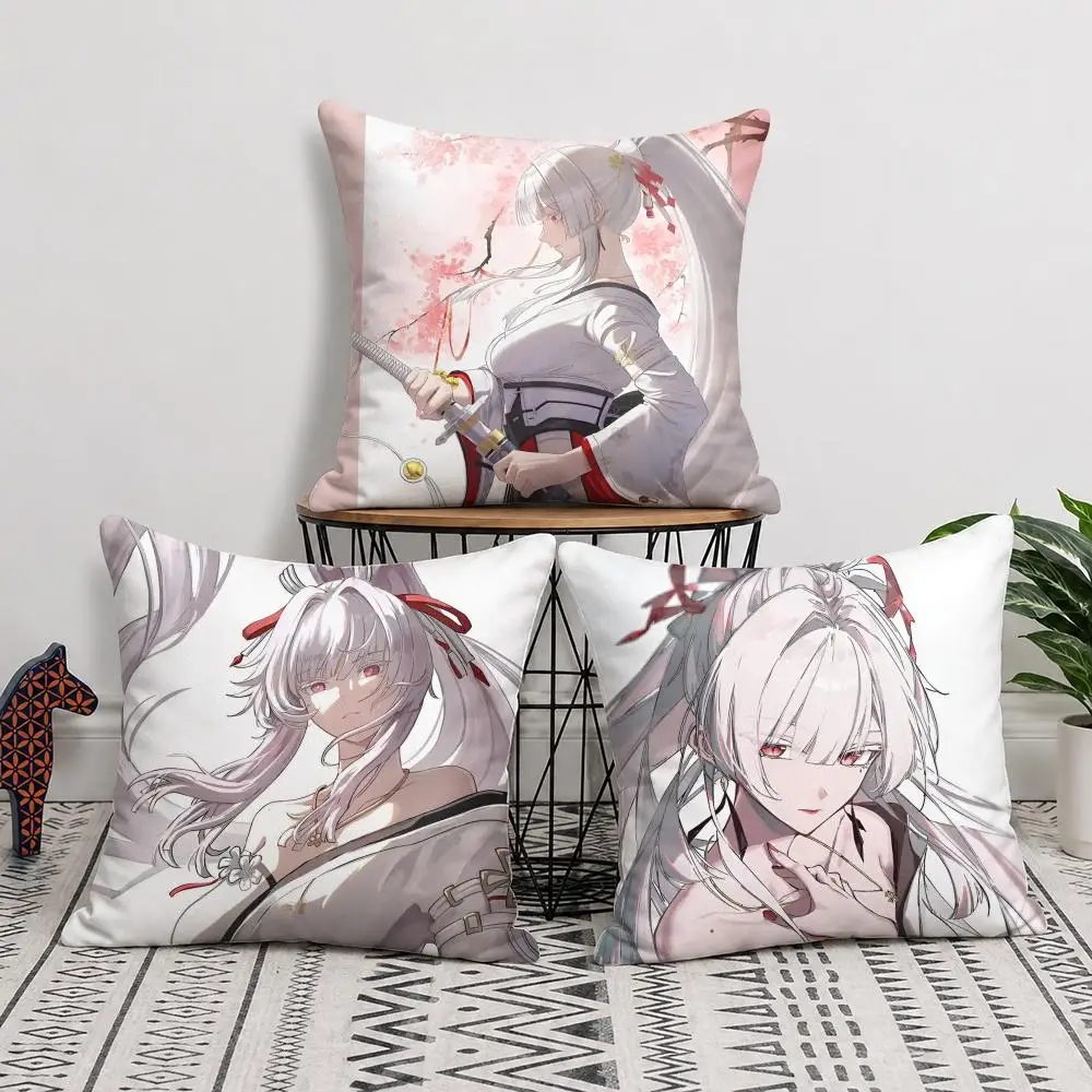 Hiyuki Wuthering Waves Cushion Cover Short Plush Soft Double-Sided Printing Pillow Case Cozy Sofa Bedroom Home Decor Gift