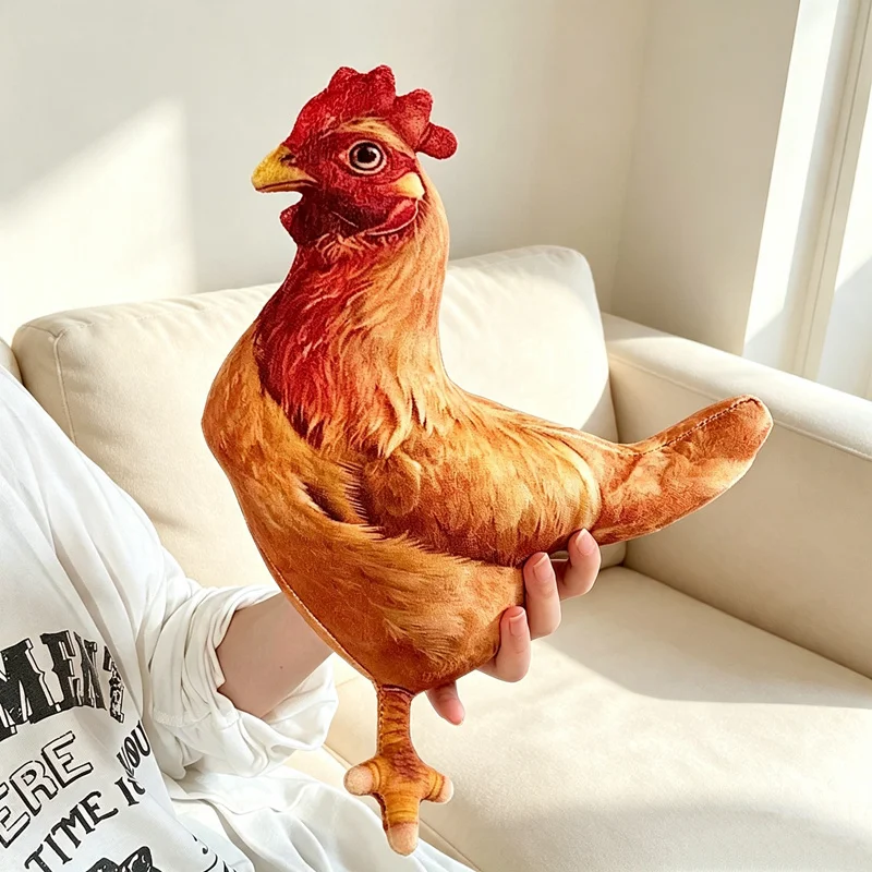 Novelty Laying Egg Hen Plush Doll Simulation Chicken Pillow Squeeze to Pop out Egg Weird Gag Prank Toy for Party Fun