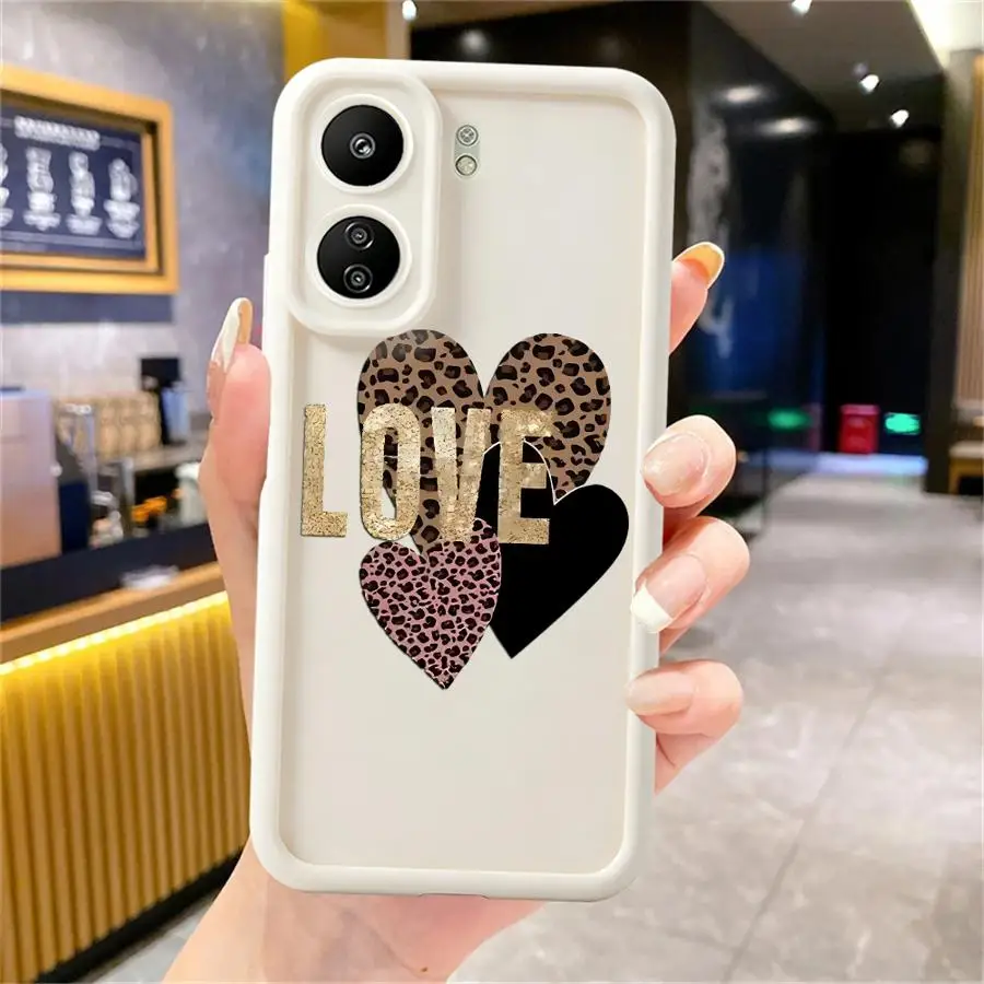 Phone Cover Case for Xiaomi Redmi Note 14 Pro Plus 11s 10 14C A1 A2 A3 A4 12C 11 13C 12s 13 12 Leopard Love Hearts view 3