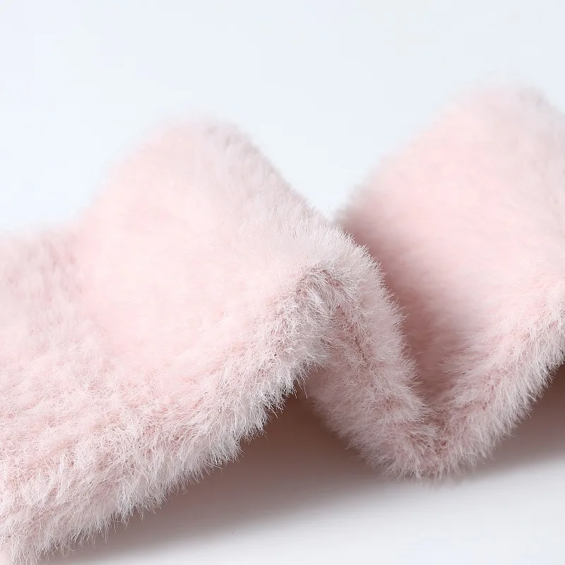 Pink Fingerless Gloves Y2K Wrist Warmers Arm Warmers Gloves for Women Chic Streetwear Fall Winter Mink-Like Velvet Gloves