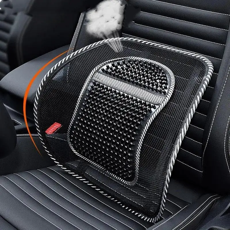 Non-deformable Mesh Car Seat Lumbar Cushion Durable Back Support Brace for Home Office Car Use