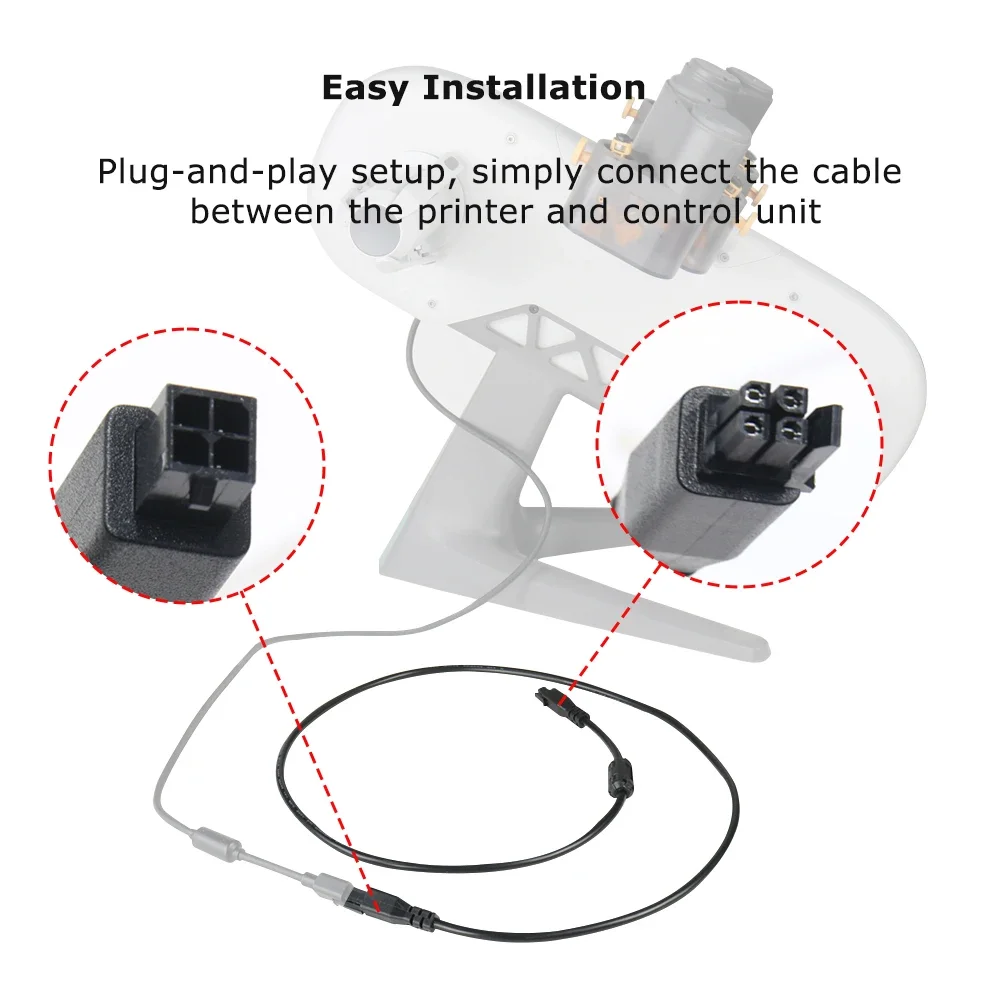 For Bambu Lab AMS Lite Extension Cable with Magnetic Ring Filter 1M/1.5/2M 4pin Cables Bambulab A1 A1mini 3D Printer Accessories