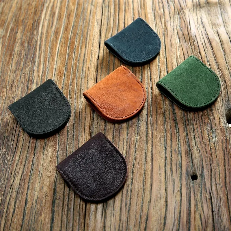 Vintage Mini Handmade Top Layer Leather Coin Purse Unisex Genuine Leather Small Pouch Compact Change Wallet for Everyday Carry