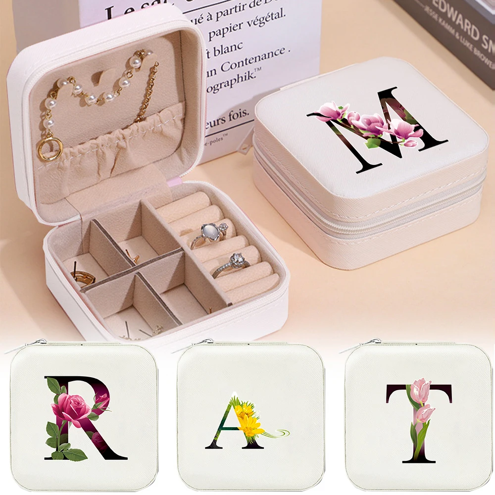 

Серьги, ожерелье, коробка для хранения, портативная дорожная шкатулка для ювелирных изделий, классическая косметичка, цветная серия цветов, модные коробки для хранения колец