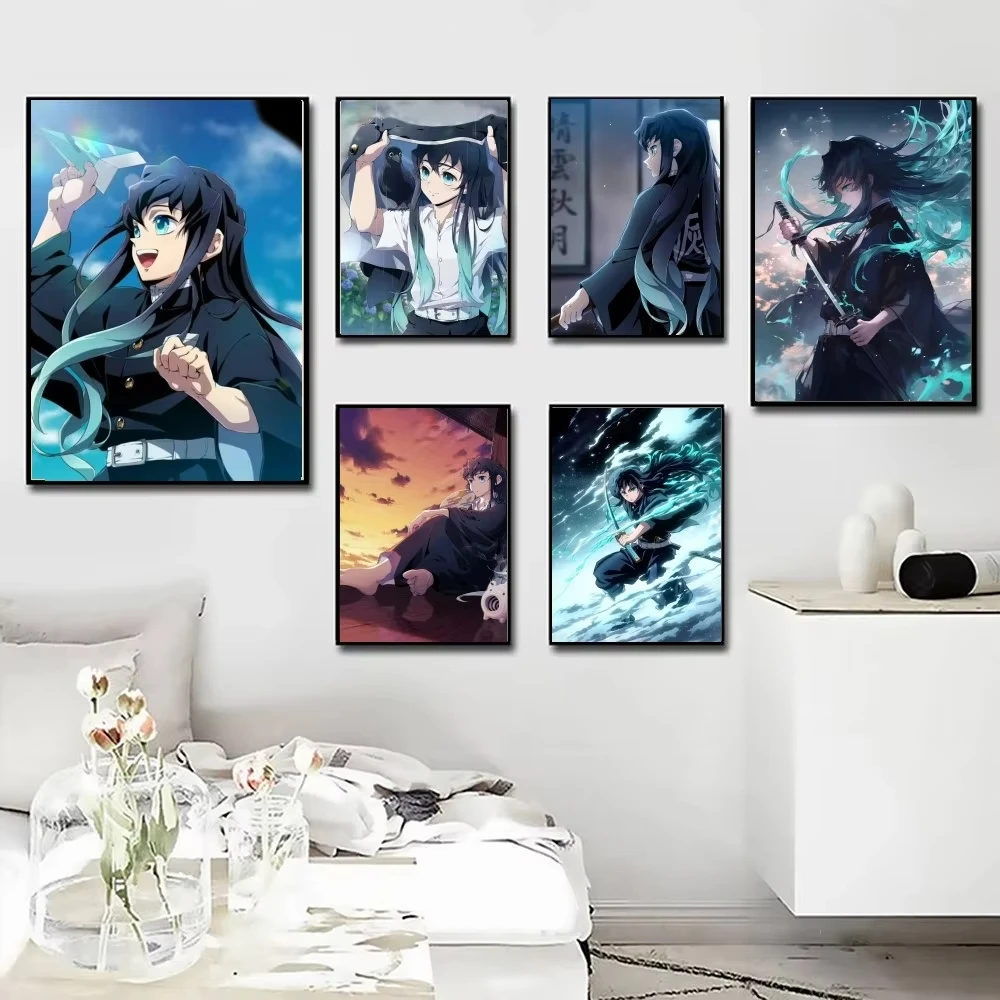 

Tokitou Muichirou Anime Demon Slayer Poster Poster Art Print Bar Living Room Furniture Decor Frameless