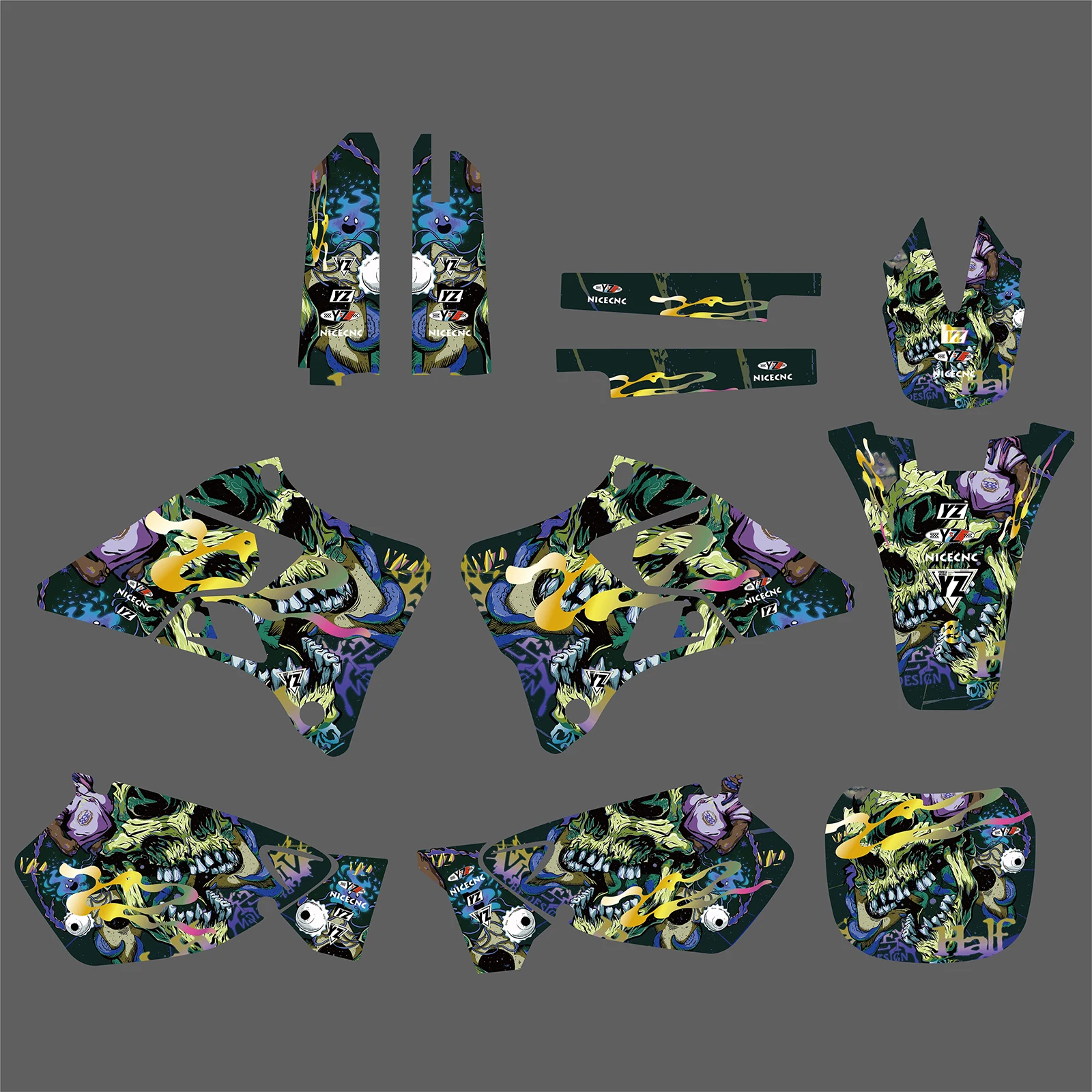 

For Yamaha YZ125 YZ250 YZ 125 YZ 250 1996 1997 1998 1999 2000 2001 Motorcycle Graphics Background Decals Sticker Kit Customize