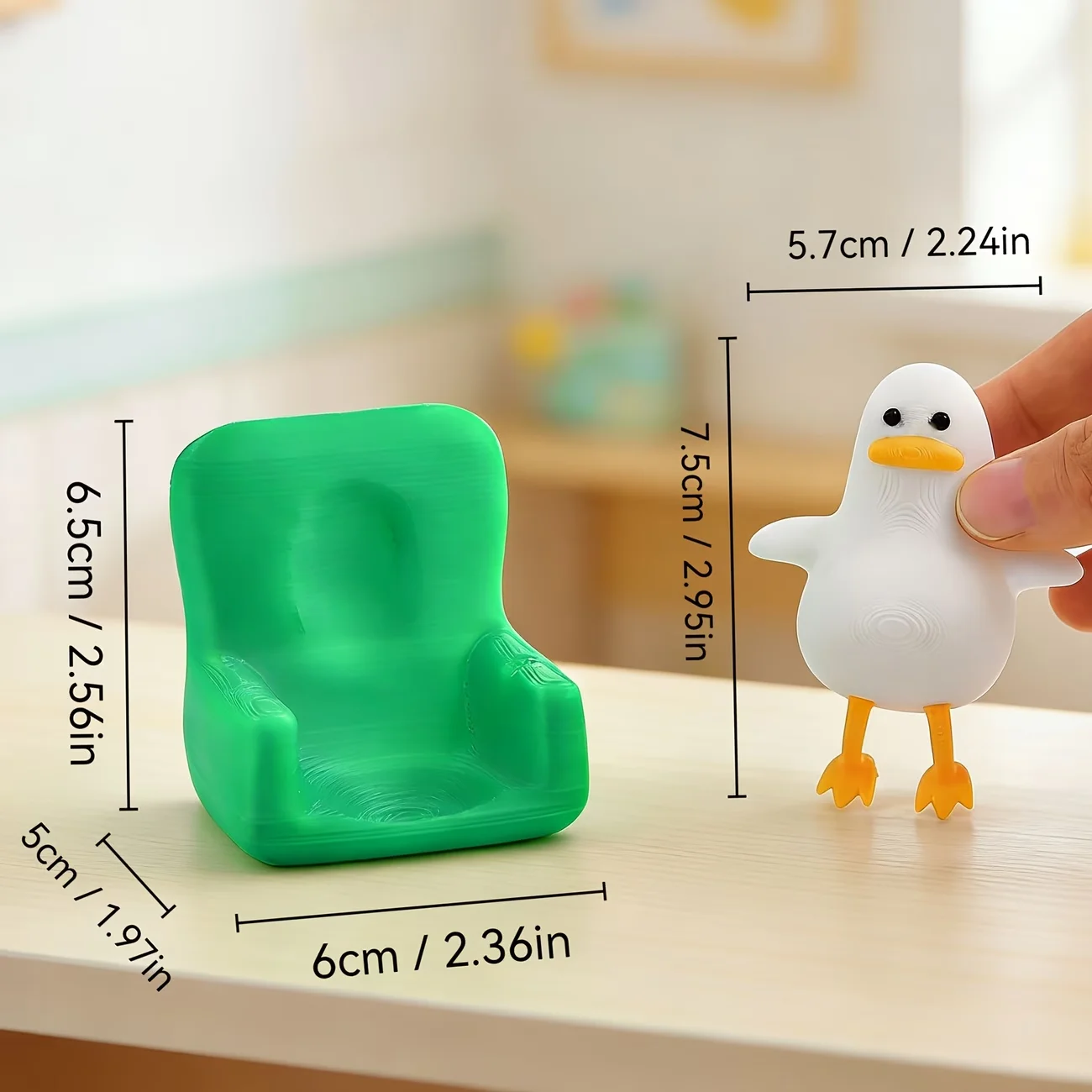 A lying duck with a funny and cute expression, a small office desk decoration, creative animal shape. view 5