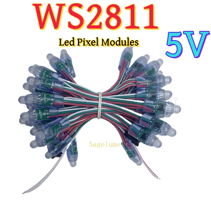 Imagem -02 - Rgb Levou Luz Cor Completa 5v 12v 5v 12v Ws2811 Ws2811 4m à Prova Dágua Ws2811 ic