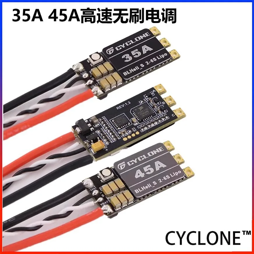 FPV Racing Drone CYCLONE 35A 45A BLHelis ESC 2-6S with LED Lights High Performance Electronic Speed Controller for Quadcopter