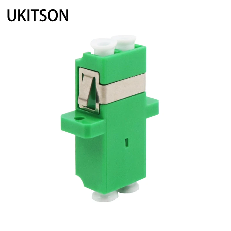 Dual LC APC UPC Optical Fiber Optic Green Connector Multi Mode Duplex Fibra Optica Coupler Flange For Network Plug
