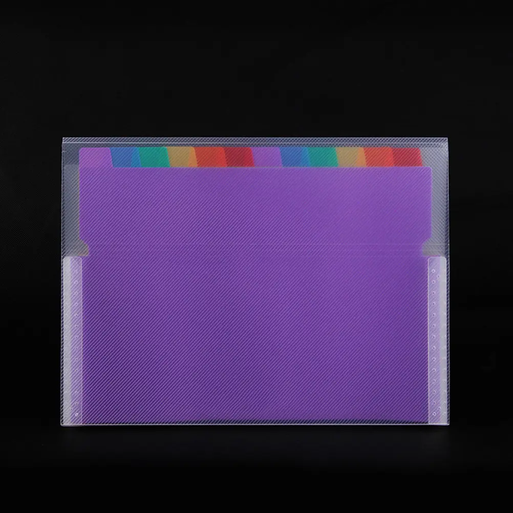 

Expandable File Folder Rainbow Portable Plastic Document Organizer Button Closure Large Capacity Folder Bag for Office
