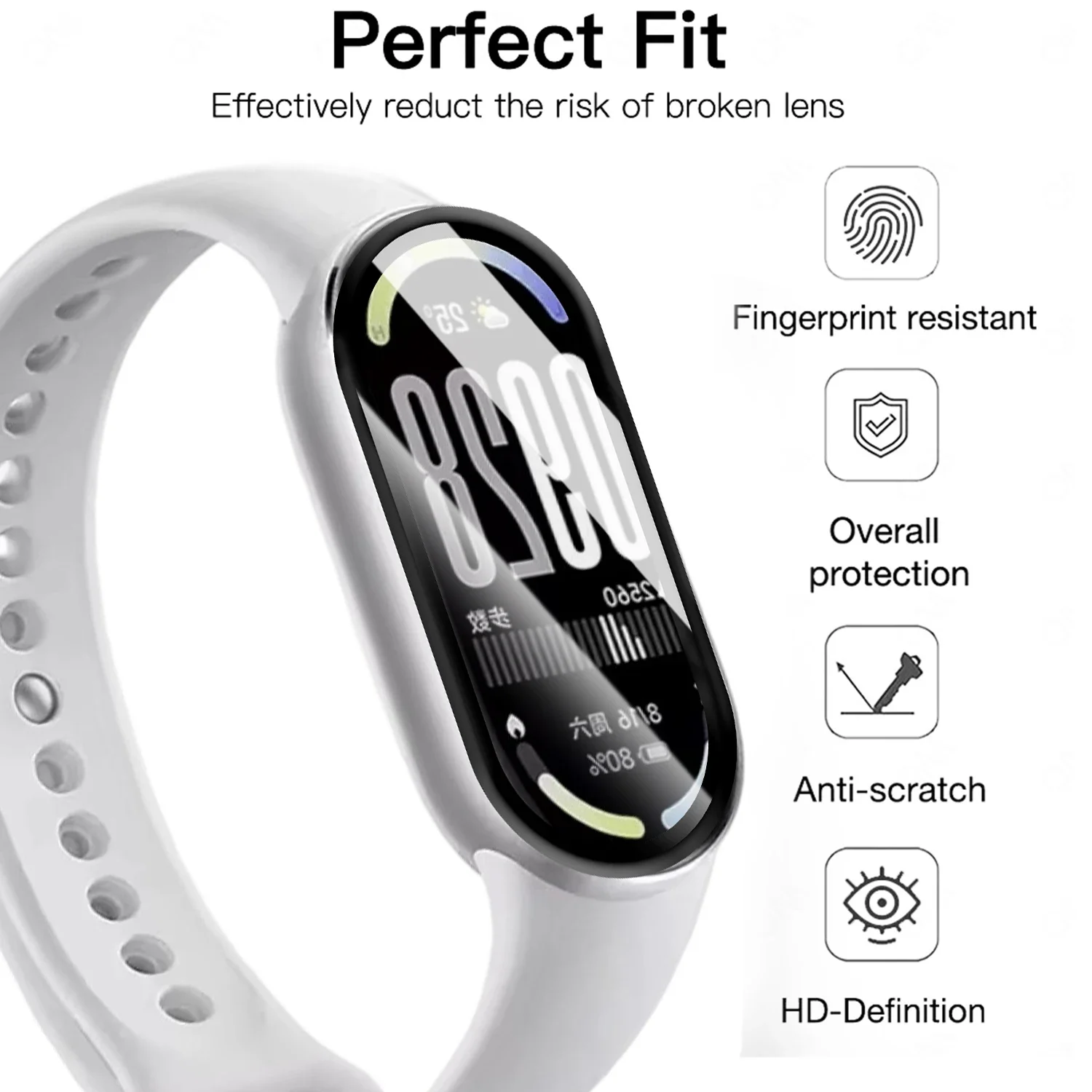 1-3PCS Flexible Screen Protectors For Xiaomi Mi band 10 Smartwatch TPU Films HD Anti-scratch Protective Cover For Xiaomi Band 10 - view 5