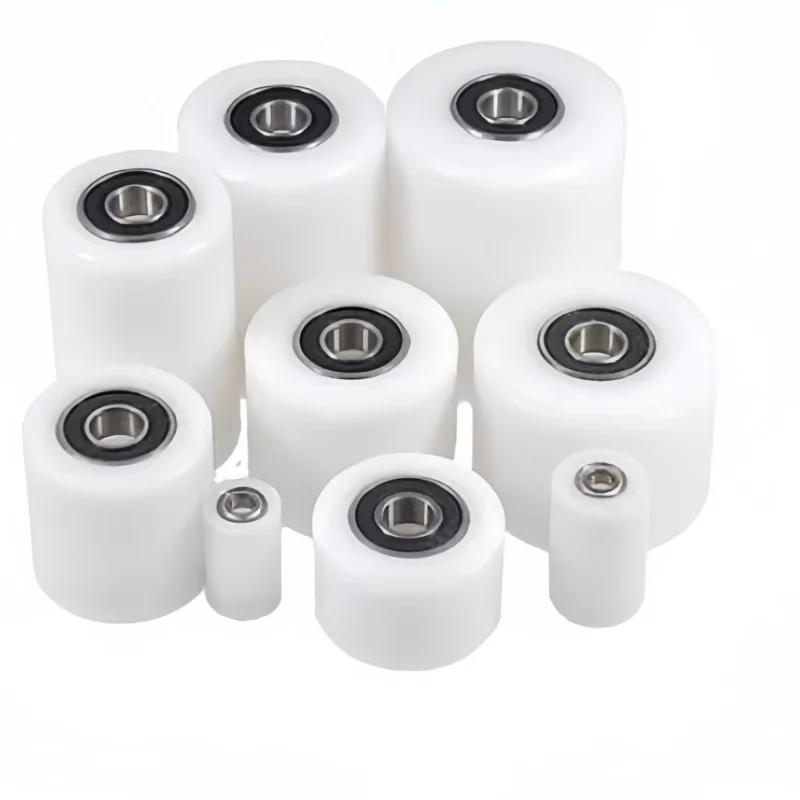 

double bearing nylon roller coated bearing conveyor wheel roller nylon bearing belt pulley plastic pulley