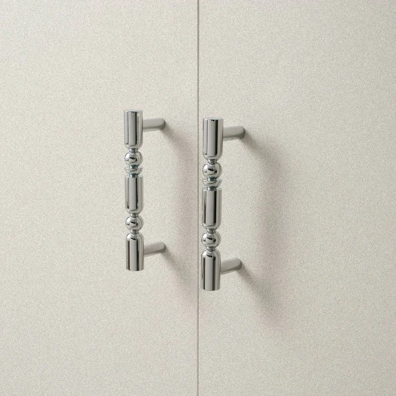 Galvanisierter Luxus-Schubladengriff aus Messing, langer Griff für Kleiderschrank, Schuhschrank, antiker französischer Silber-Schranktürgriff – Detail 10