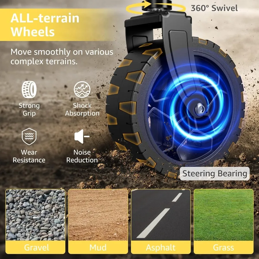 عربة عربة قابلة للطي بعجلات قابلة للطي وقابلة للطي وعربات شديدة التحمل للبقالة والرياضة والحديقة والتسوق والتخييم #4