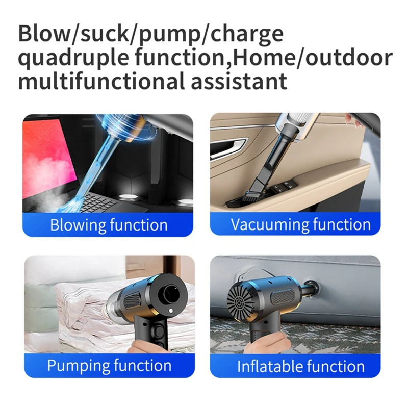 Cordless Air Duster USB Charging Computer Household Blower Cleaner Car High Power Powerful Cleaning