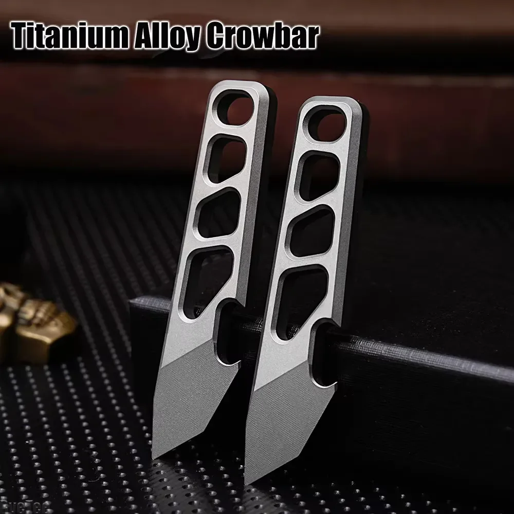 55mm TC4 Piede di porco in lega di titanio EDC Strumento di consegna aperto portatile Apribottiglie Autodifesa Disimballaggio Gadget Portachiavi Pendan
