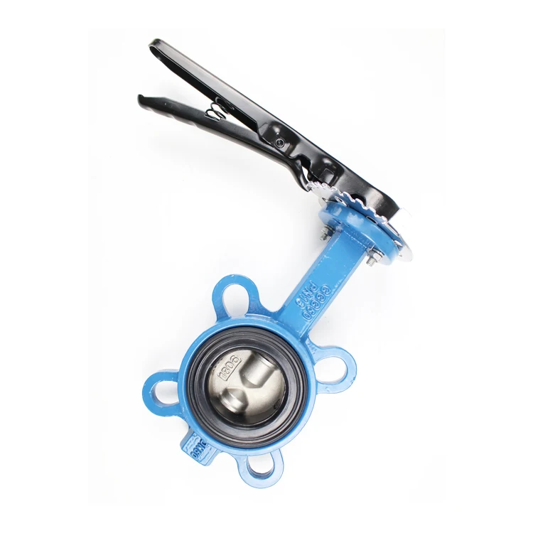 PN16 DI Body DN65 2.5 Inch Wafer Type Ductile Iron Butterfly Valve with Manual Hand Lever for Water Media