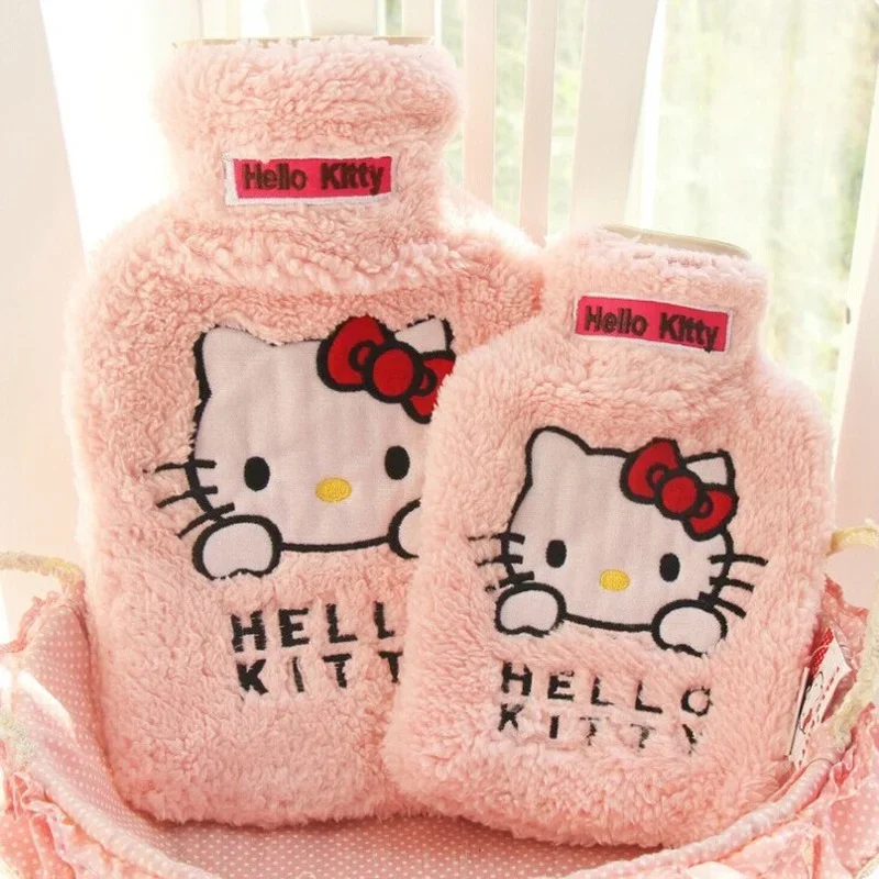 2000/1000/500ml Hello Kitty butelka gorącej wody napełniania torba zimowa ciepła izolacja pluszowy łuk przeciwwybuchowy przenośny Cartoon Cute