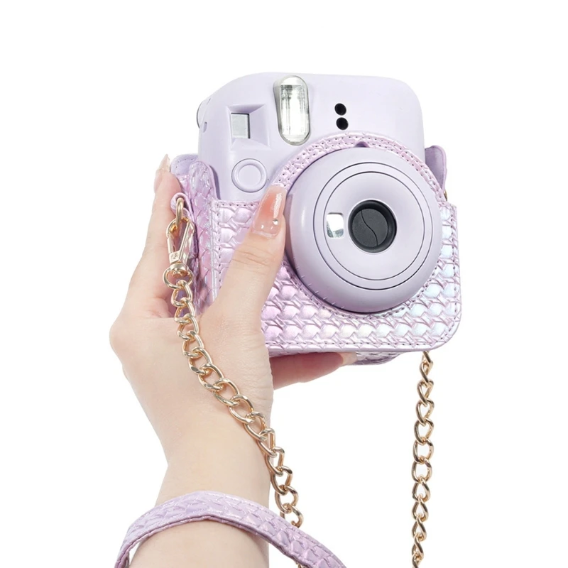 جراب كاميرا PU مقاوم للماء لـ Fujifilm Instax Mini 12 ، حقيبة بحزام كتف ، 64 جيب ، حقائب ألبوم صور للأفلام