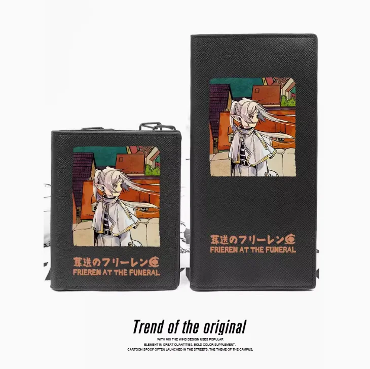 Anime Frieren at the Funeral Fashion Wallets PU Purse Card Coin Zipper Money Bag Cosplay Gift B125