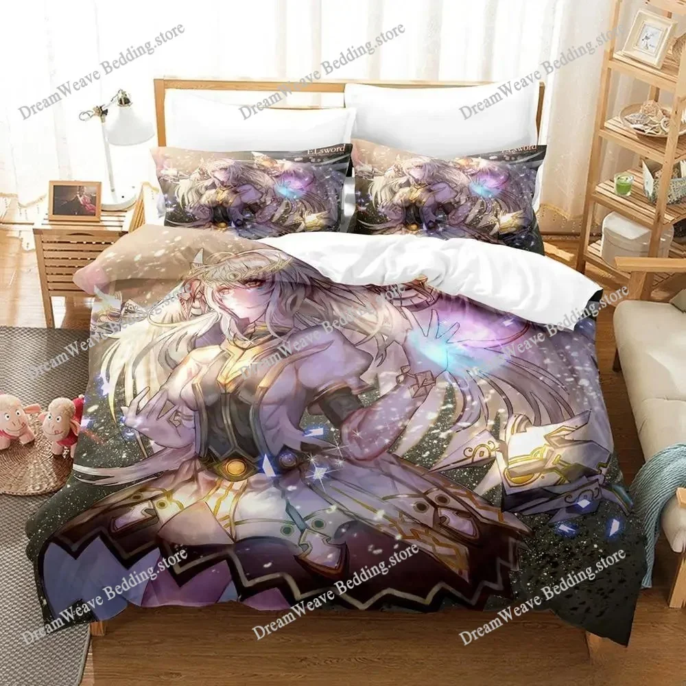 New Elsword Bedding Set Single Twin Full Queen King Size Bed Set Adult Kid Bedroom Duvet Cover Sets 3D Print Game Anime741
