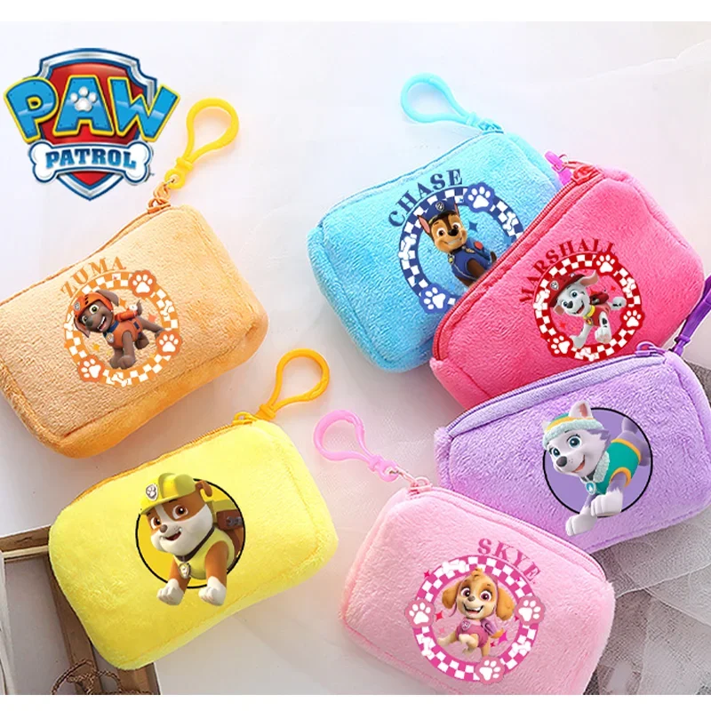 Paw Patrol Coin Purse Chase Skye Cute Plush Wallet Pouch Anime Cartoon Marshall Rubble Portable Clutch Bag Kids Kawaii Xmas Gift