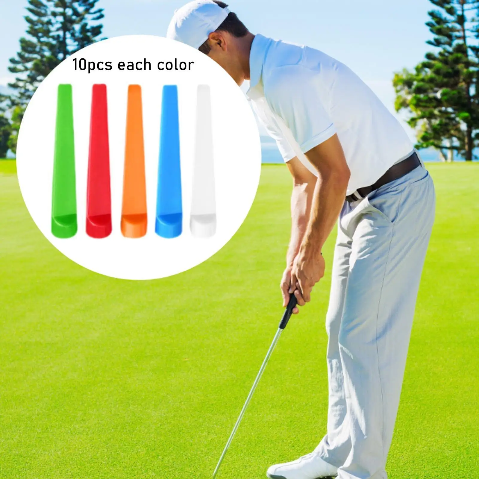 50Pcs Golf Tees Set Ball Holder 70 mm Equipment Practice Tool Flat Golf Tees for Men Women Sports Golfer Backyard Players