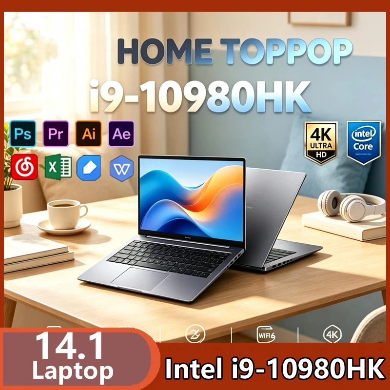 14.1 Ultra Slim Laptop Intel I9-10980HK 32GB DDR4 2TB SSD 4K WIFI6 BT5.2 Win11 Pro Notebook Gaming Office Student Graphic Design