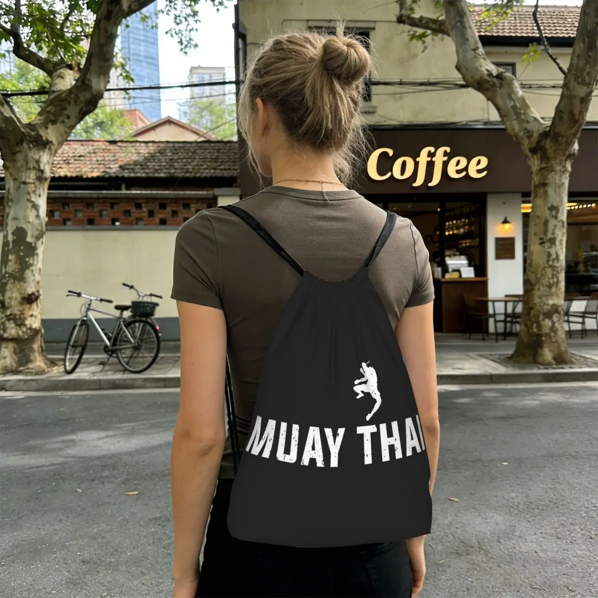 

Muay Thai Gloves Thailand Boxing Fighter College Backpacks Multi-function DrawstringBags Sports Bag Book Bags forTravel Students