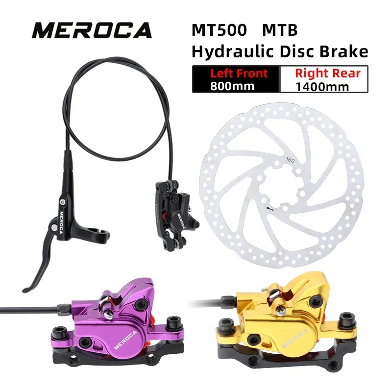 MEROCA Mountain Bike Hydraulic Disc Brake CNC 2 Piston Left Front Right Rear Bicycle Brake set