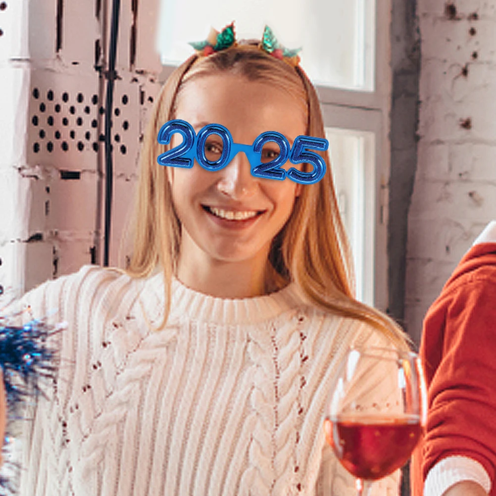 2 pçs óculos de ano novo feliz véspera festa óculos dança foto engraçado para o ano