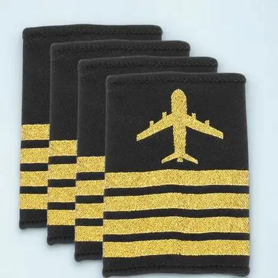 

2Pairs Airplane Shoulder Boards Flight Attendant Uniform Epaulets Airline Pilot Captain Badges Professional Cosplay Stage