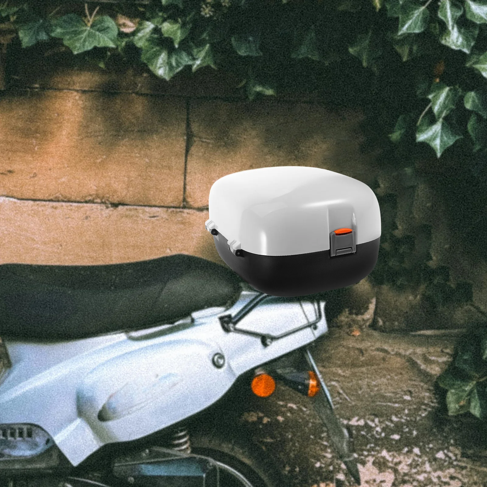 

Универсальный хвостовой ящик для электрического велосипеда, водонепроницаемый белый задний ящик для хранения, большая вместительная спинка багажника для скутера, мотоцикла, велосипеда