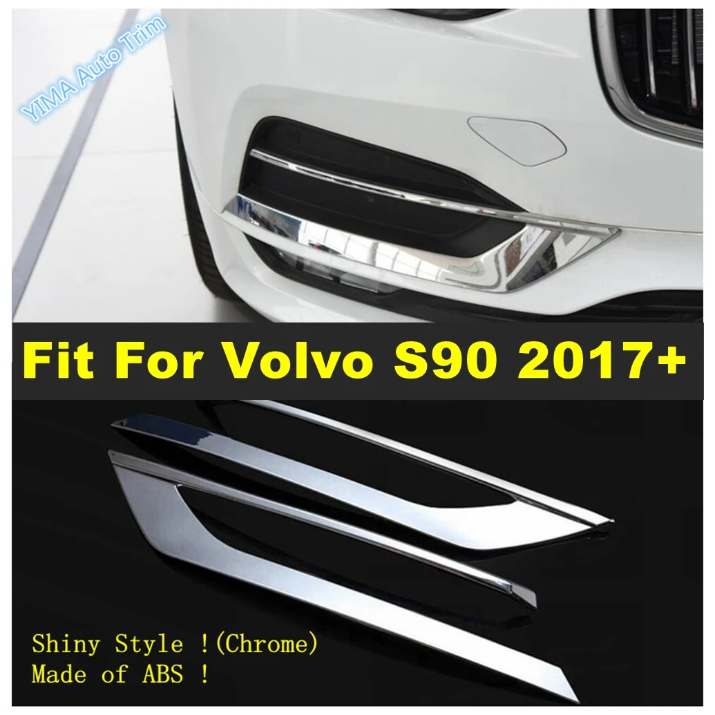 

Shiny Car Styling Front Bumper Fog Lights Lamps Decor Molding Cover Frame Trim For Volvo S90 2017 2018 2019 Exterior Accessories