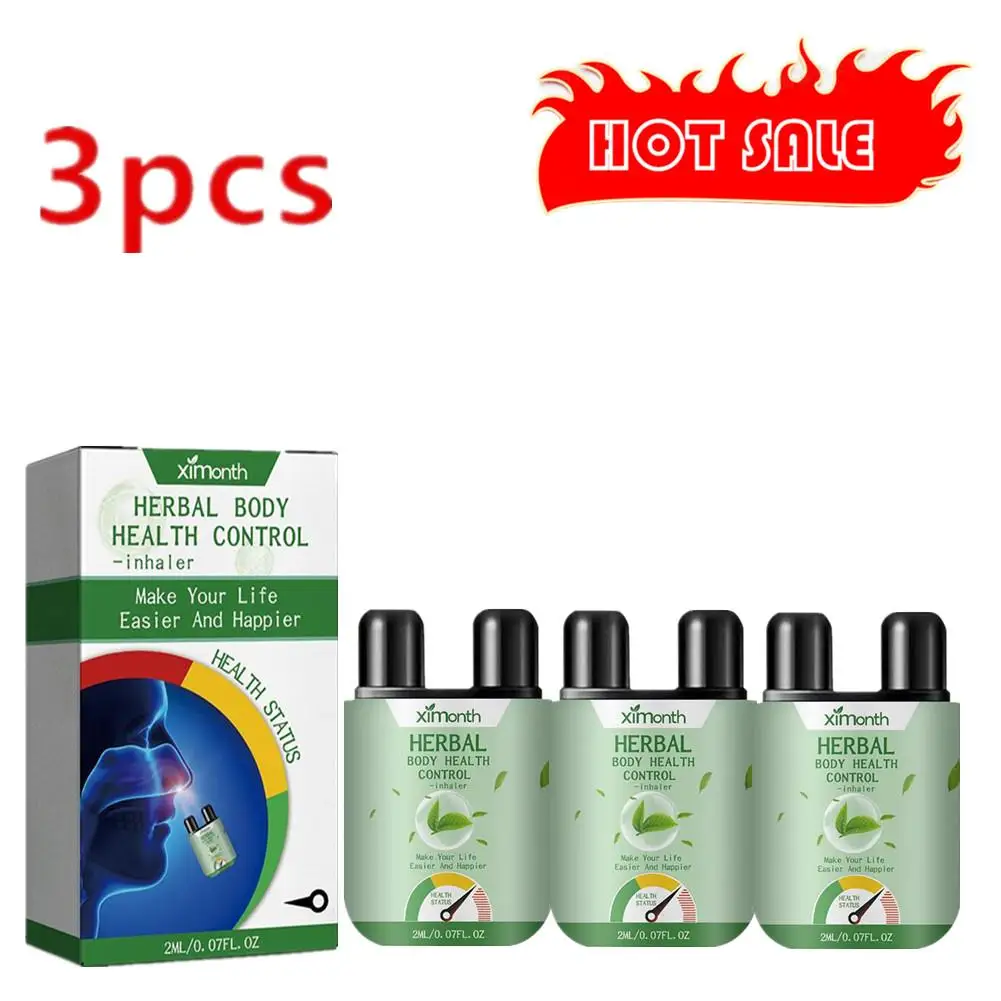 3pcs 2ml Herbal Body Health Control Inhaler Cleaning Nasal Liver Cleanser With Vegan Repair Nasal Suction Stick Body Care